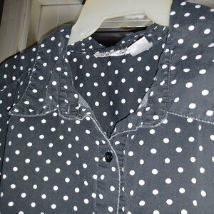 Chelsea Studio Women's Blouse Button-Up 2X Polka Dots